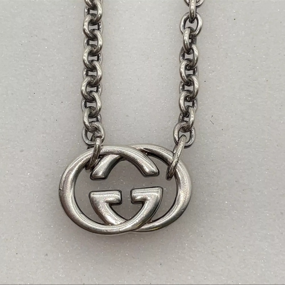 AUTH Gucci GG Pendant Necklace 925 Silver - Picture 1 of 5